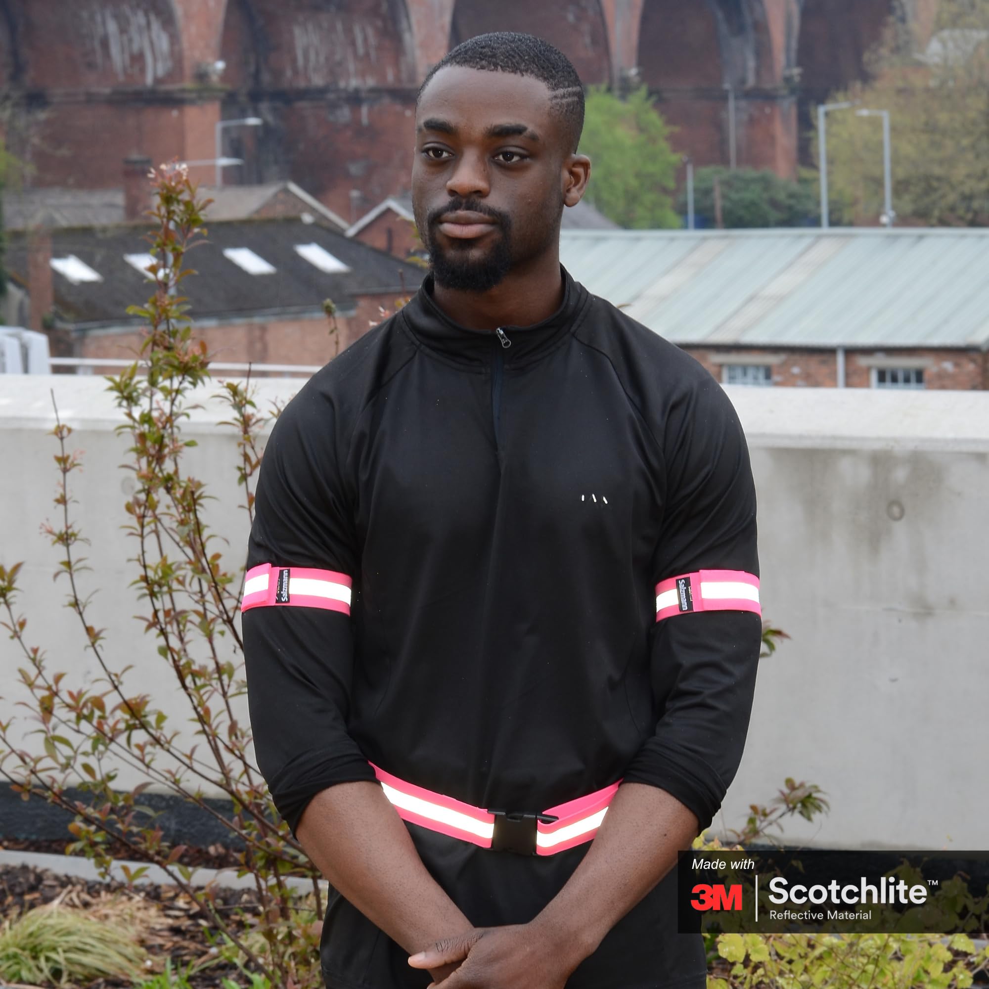 Salzmann Reflective Belt and Arm/Leg Bands | Elastic High Visibility Bands for Running, Cycling and Night Walking | Made with 3M Scotchlite