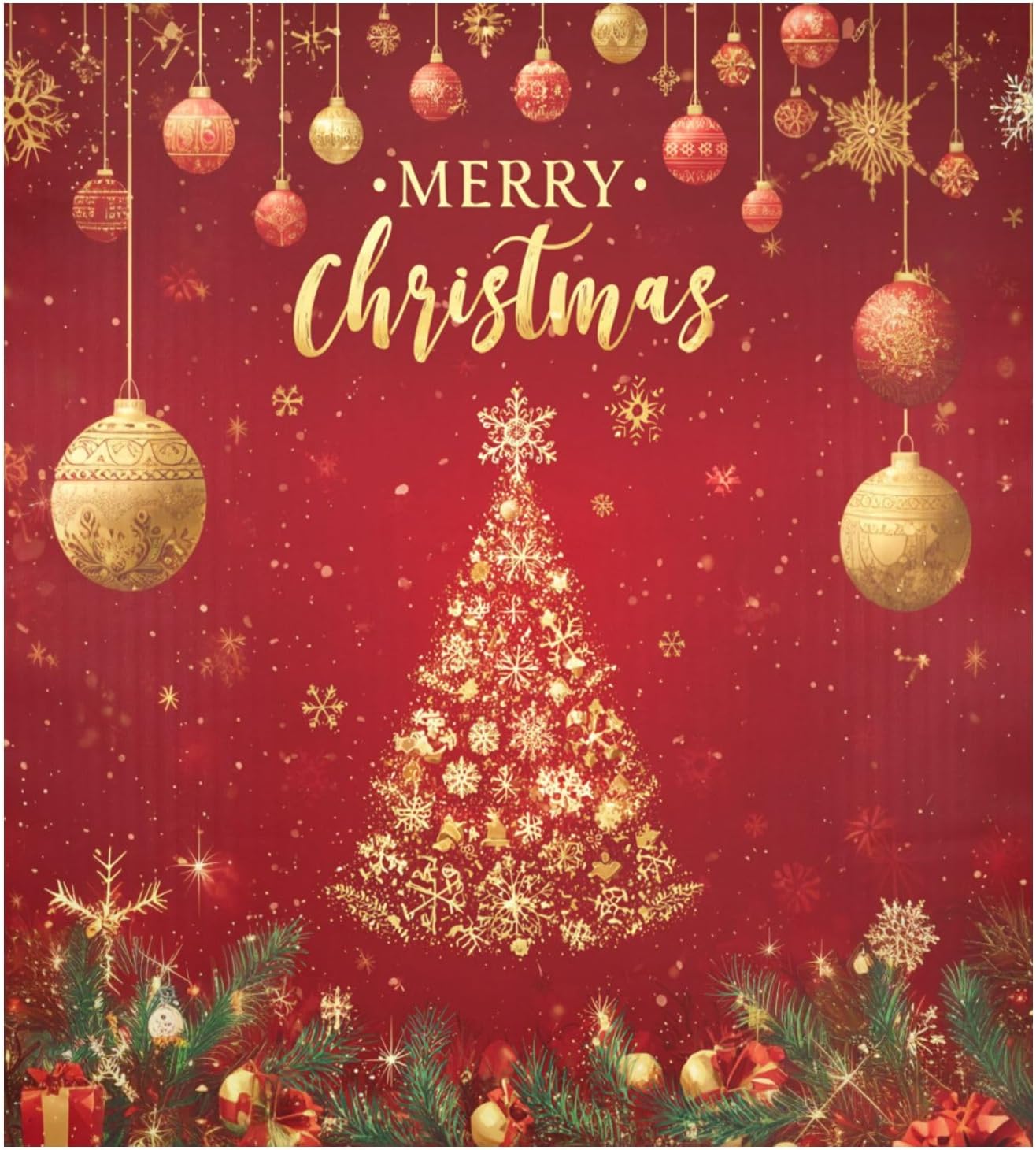Golden Glittering Christmas Tree Dishwasher Magnet Cover Magnet Door Panels Home Cabinet Appliances Stickers for Wash Machine Dryer 23x26in