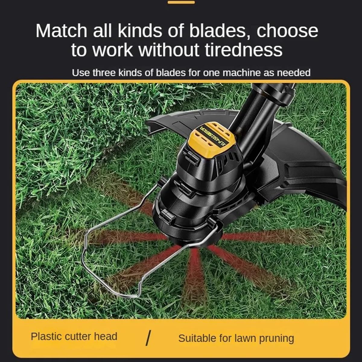 21VBattery Powered Weed Eater Electric Lawn Mower Cordless Bush Trimmer Handheld Hedge Cutter Grass Shrub Trimmer (9 Inches)