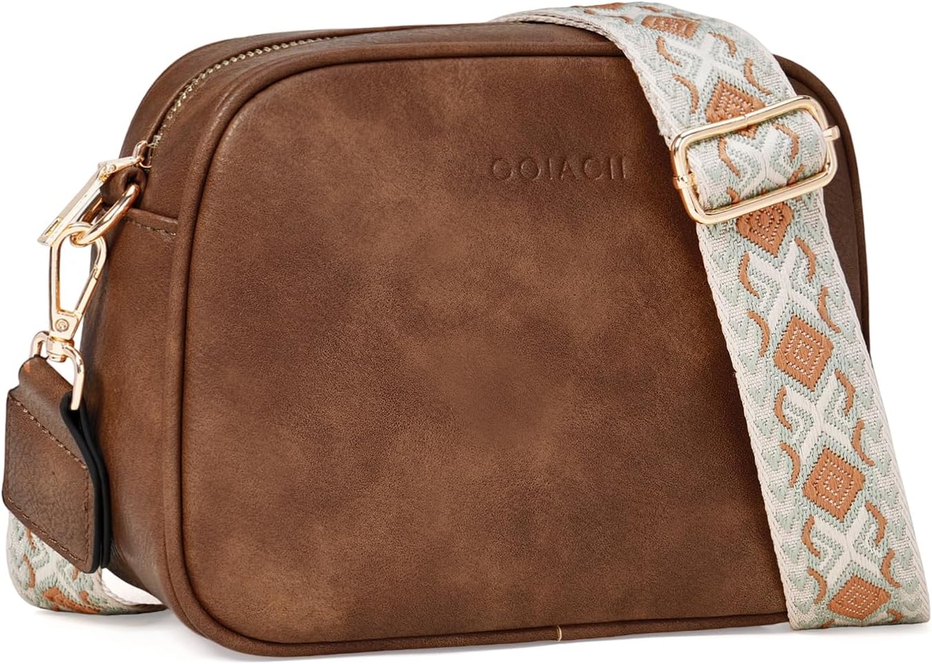 GOIACII Crossbody Bags 6-Pockets Purses for Women Vegan Leather Purses Small Shoulder Handbags with Wide Strap - Image 6