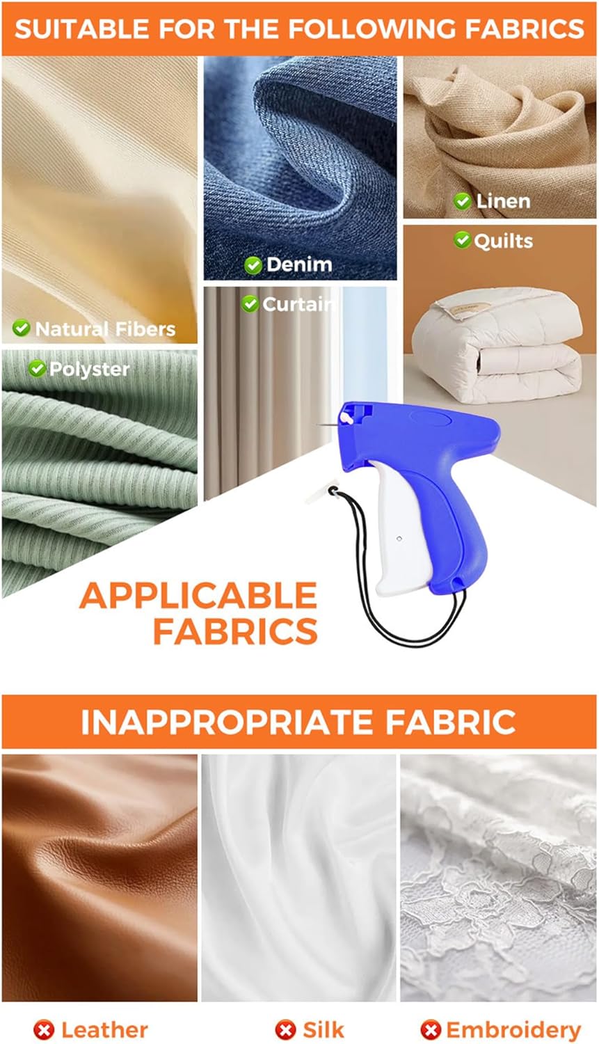 Stich Gun Stitchy Quick Clothes Fixer Gun, Blue, Handheld Sewing Tagging Tool with 1000 Fasteners, 6 Needles, for Clothing Repair (Blue) - Image 5