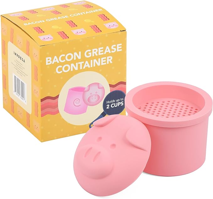 IMPRESA 2 Cup Extra Large Pink PigShaped Grease Container