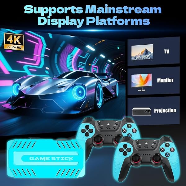 U36 Retro Game Console Stick with 50000+ Classic Games, S905X4 Quad 4K HDMI Plug & Play TV Gaming System, Dual Wireless Controllers, 40+ Emulators – Arcade Gift for Adults & Kids - 5
