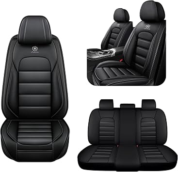 5 Car Seat Covers for Lexus ES 300h 2000-2026 | Designed with Airbag Openings, Easy to Install and Remove, Minimalist Style Seat Protection Standard,Black
