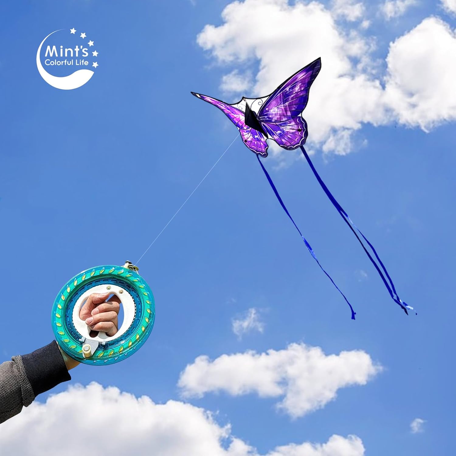 Mint's Colorful Life Butterfly Kite for Kids & Adults Easy to Fly, Large Single Line Kites with 300ft String Kite Handle