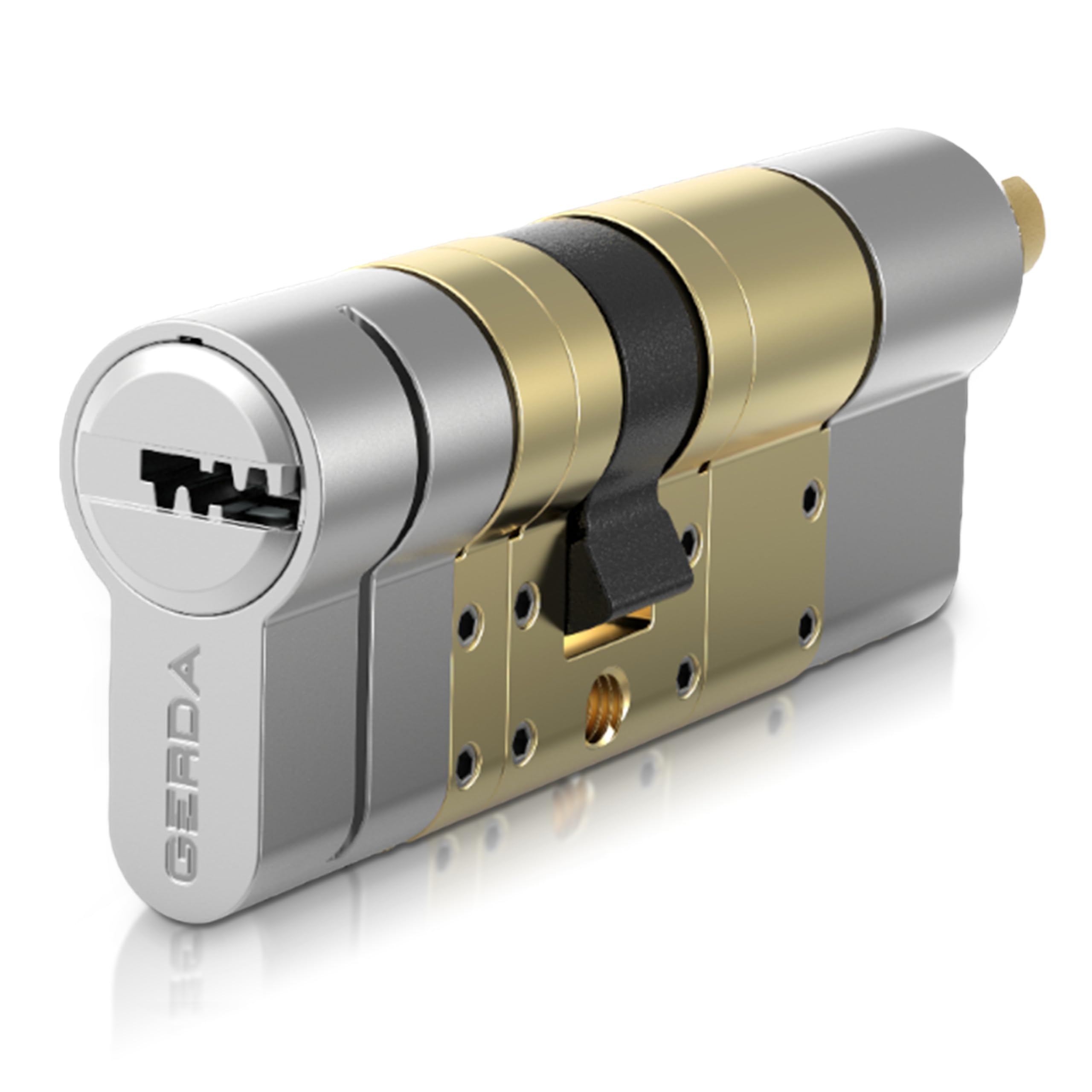 Tedee GO2 Alu Cerradura Inteligente con WiFi, Cilindro Exxo Smart, Huella Dactilar y Sensor de Puerta, Seguridad Clase 6, Acceso Remoto y Bloqueo Automático sin Llave | Alexa, Google, Apple, Matter