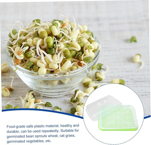 Miniatura 4 de Yardwe Plato de germinación de brotes de frijoles, bandeja para vivero, bandeja de propagador de jardín, macetas hidropónicas de trigo de jardín con