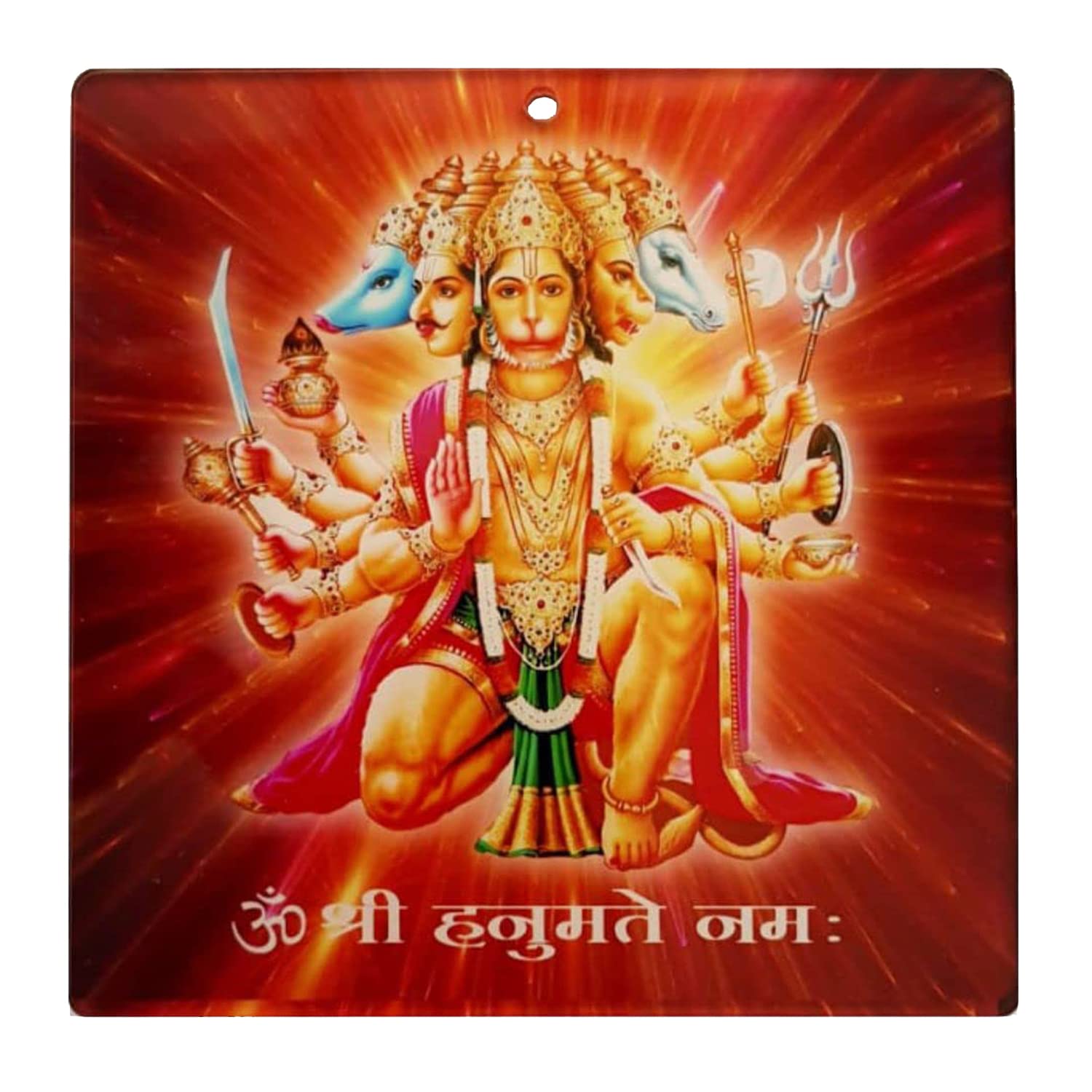 CC ENTERPRISES Acrylic Wall Frame (4 x 4 inch, Multicolour) Hanuman Ji