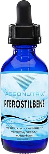 Absonutrix Pterostilbene 300 mg, gotas líquidas de 4 onzas líquidas, 200 porciones potentes, alta biodisponibilidad, probado por terceros, absorción