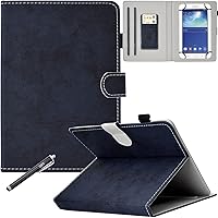 Vista 10 de NewShine - Funda universal de 8.0 pulgadas, piel sintética, con ranuras para tarjetas para Galaxy Tab 3, Tab 4, Note 8.0/iPad mini 1, 2, 3/Yaxa