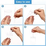 100 Pack Clear Luggage Tags Bag Tags Holder Identification ID Card Badge Holder with Luggage Tag Loop Straps for Business Travel and Office Supplies