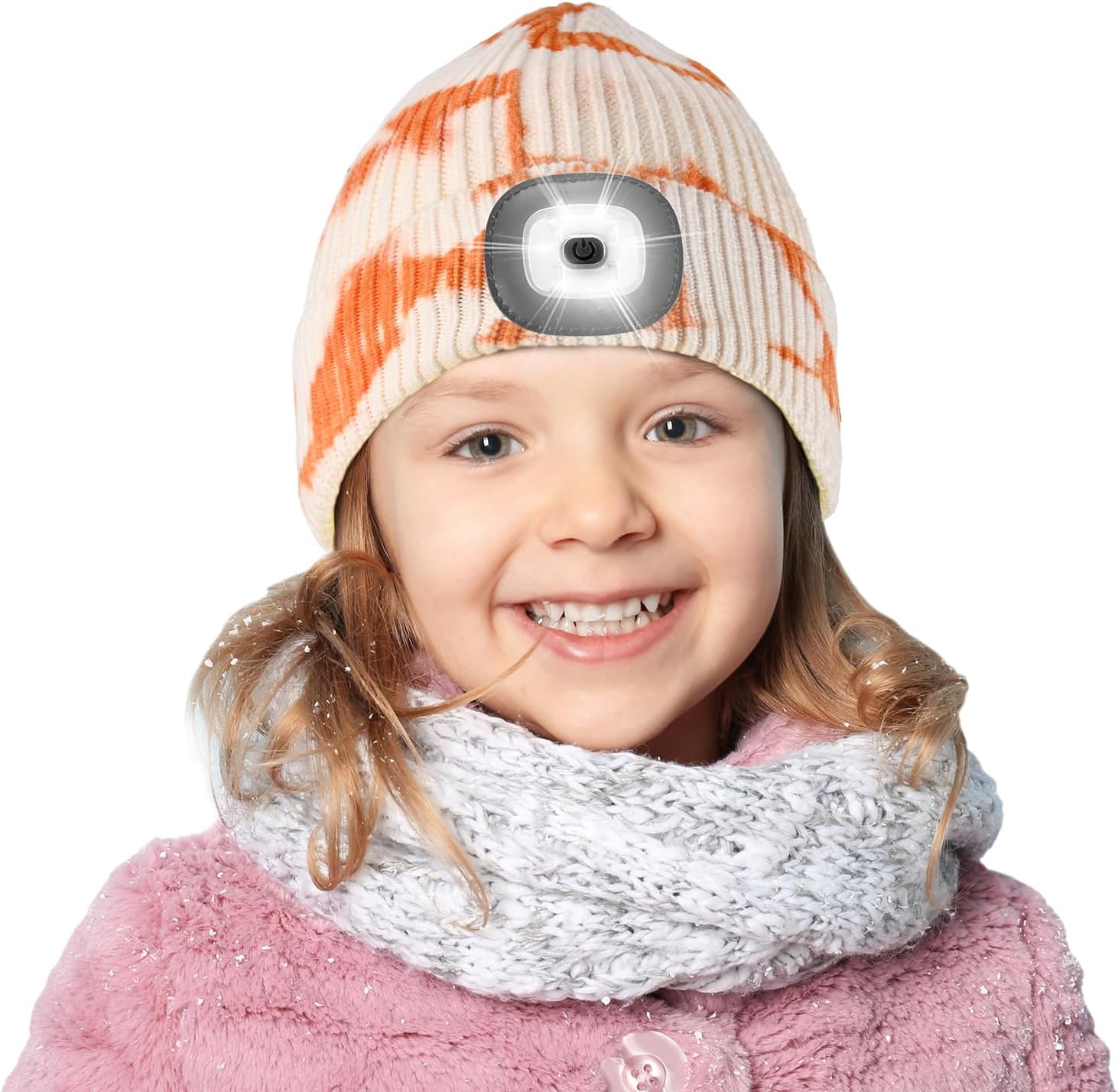 Etsfmoa Unisex Beanie with The Light,Gifts for Kids Boys and Girls Children USB Rechargeable Headlamp The Cap