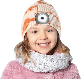 Etsfmoa Beanie with The Light for Kids,Gifts for Boys Girls,Winter Caps | USB Rechargeable Headlamp Hat,Soft and comfortable material, Winter Hat with Light ,Ideal for kids' night outdoor