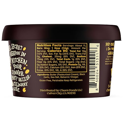 Miniatura 49 de Churn Mantequilla de ajo y chalota, mantequilla saborizada mezclada con mantequilla orgánica alimentada con hierba (5.5 onzas, paquete de 2) – Sin