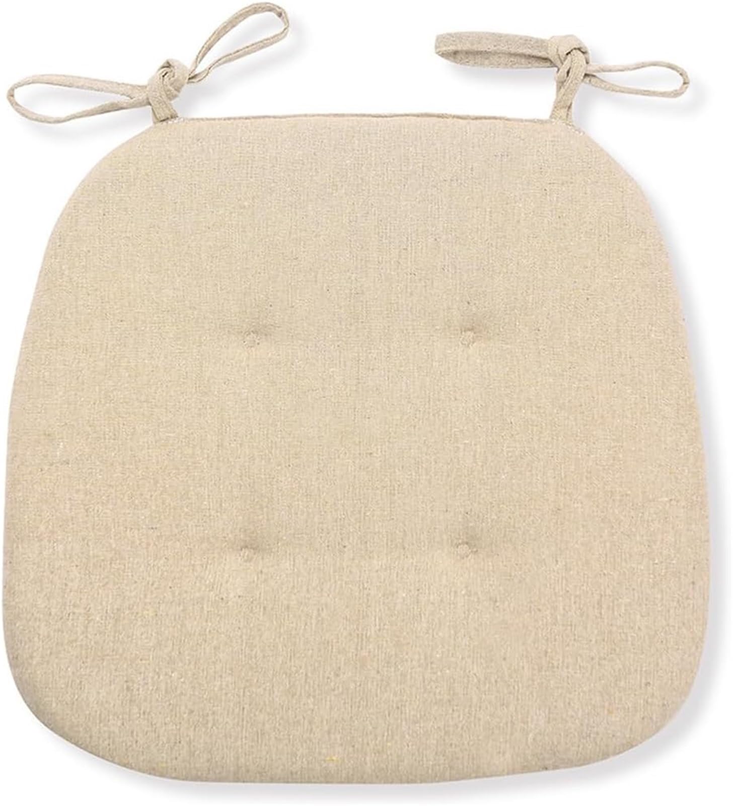 poduszka na krzesło, Poduszka na krzesło z tkaniny mieszanej wiązaniami, antypoślizgowa, 16,9 x,1 cala, wypełnienie gąbkowe(Beige)