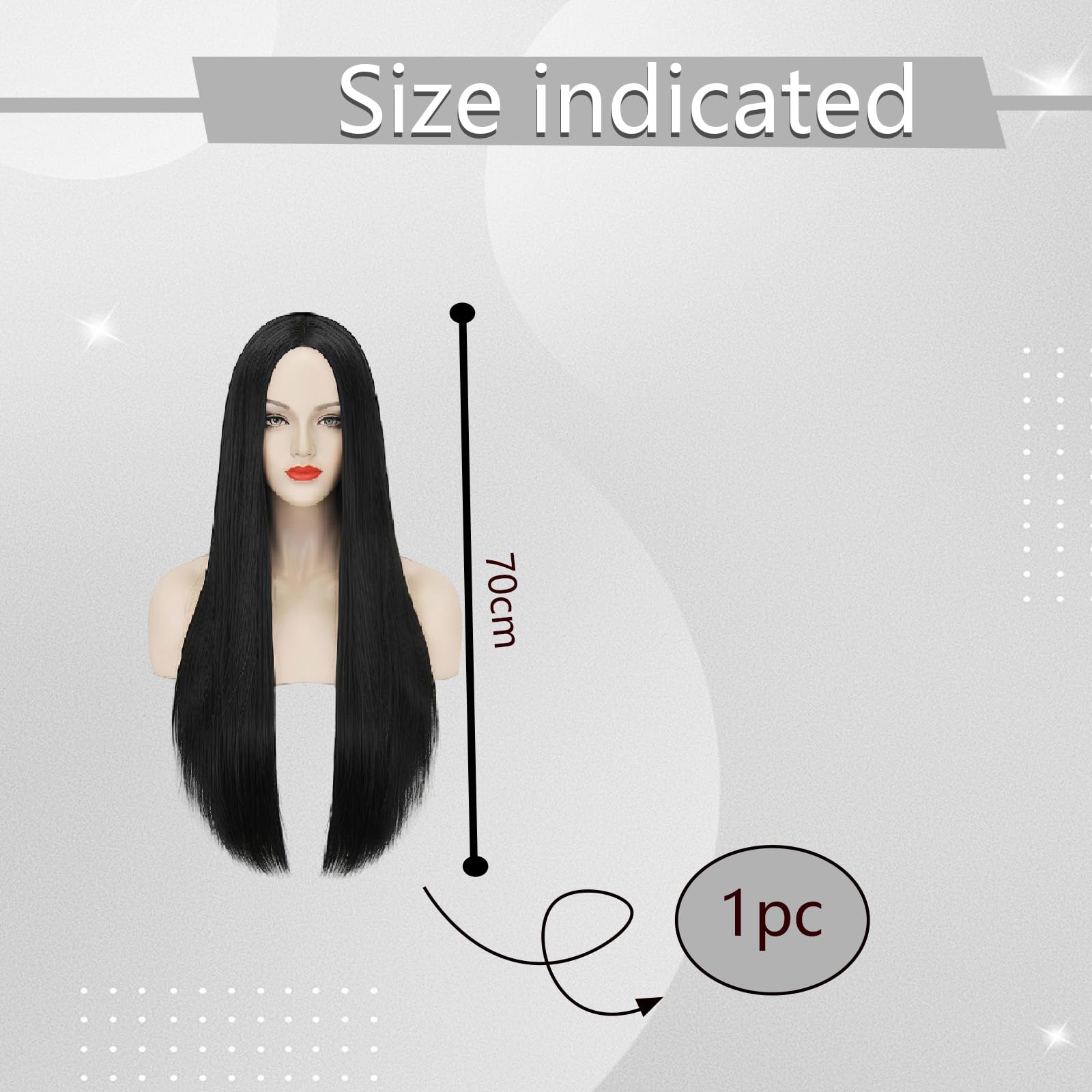 Long Black Wig - Image 2