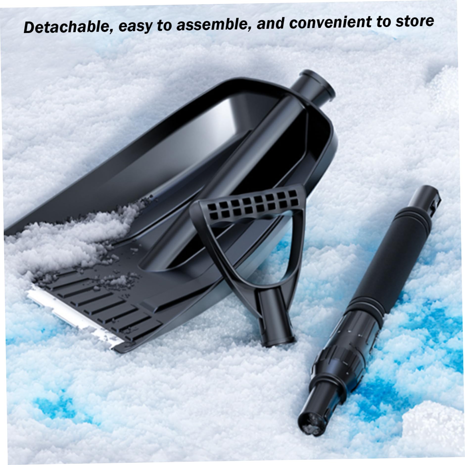 Snow Phel 28,3-33,5 pouces Phembeau de neige en aluminium extensible pour la voiture 2024 Pheillette de neige automobile à grande capacité et pelle portable pour le jardin, l'allée, le camping, la pl