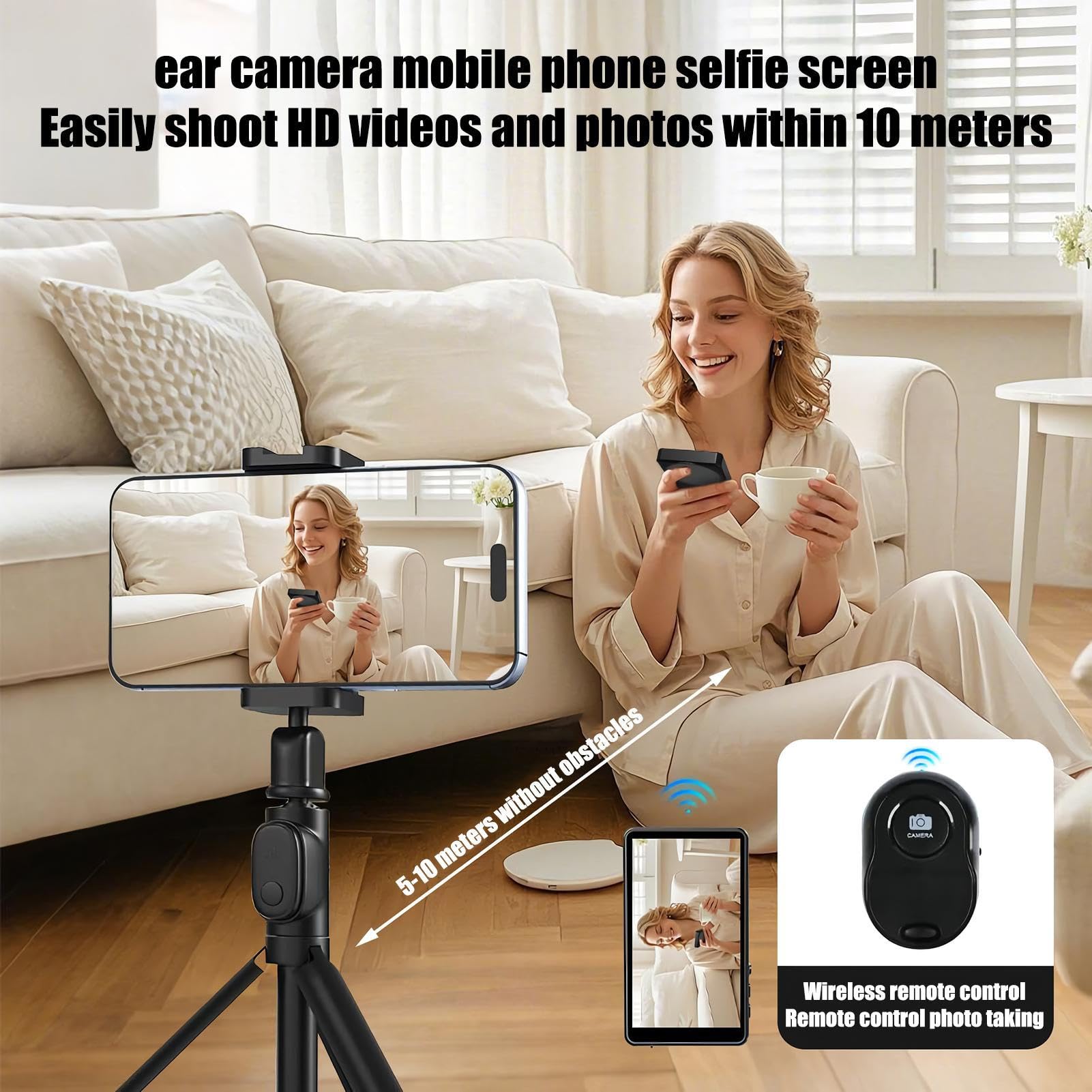 Monitor do Selfie do Tworzenia Vlogów Bezprzewodowy Monitor do Selfie z | Akcesoria Do Smartfona Z Mocowaniem Magnetycznym Do Użytku Wewnątrz I Na Zewnątrz