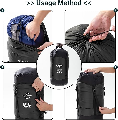 Vista 7 de Saco de compresión, 12 L/19 L/32 L/46 L/53 L, resistente al agua, para saco de dormir, antidesgarro, ultraligero, de nylon 400T 20D, bolsa