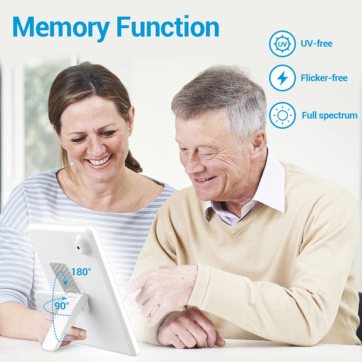 CT CAPETRONIX SAD Lampe, Tageslichtlampe mit Timerfunktion 10000 Lux Kompaktes Design Sonnenlichtlampe, Traurige Lichttherapielampe mit Memory-Funktion für Büro/Schreibtisch/Zuhause/Schlaf