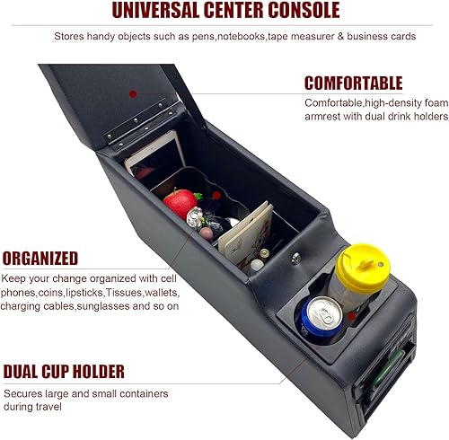 Miniatura 8 de 31515 Consola central de bloqueo de lujo compatible con Jeep CJ-5 1976-1983, CJ-7 1976-1986, Wrangler YJ 1987-1995 (gris)