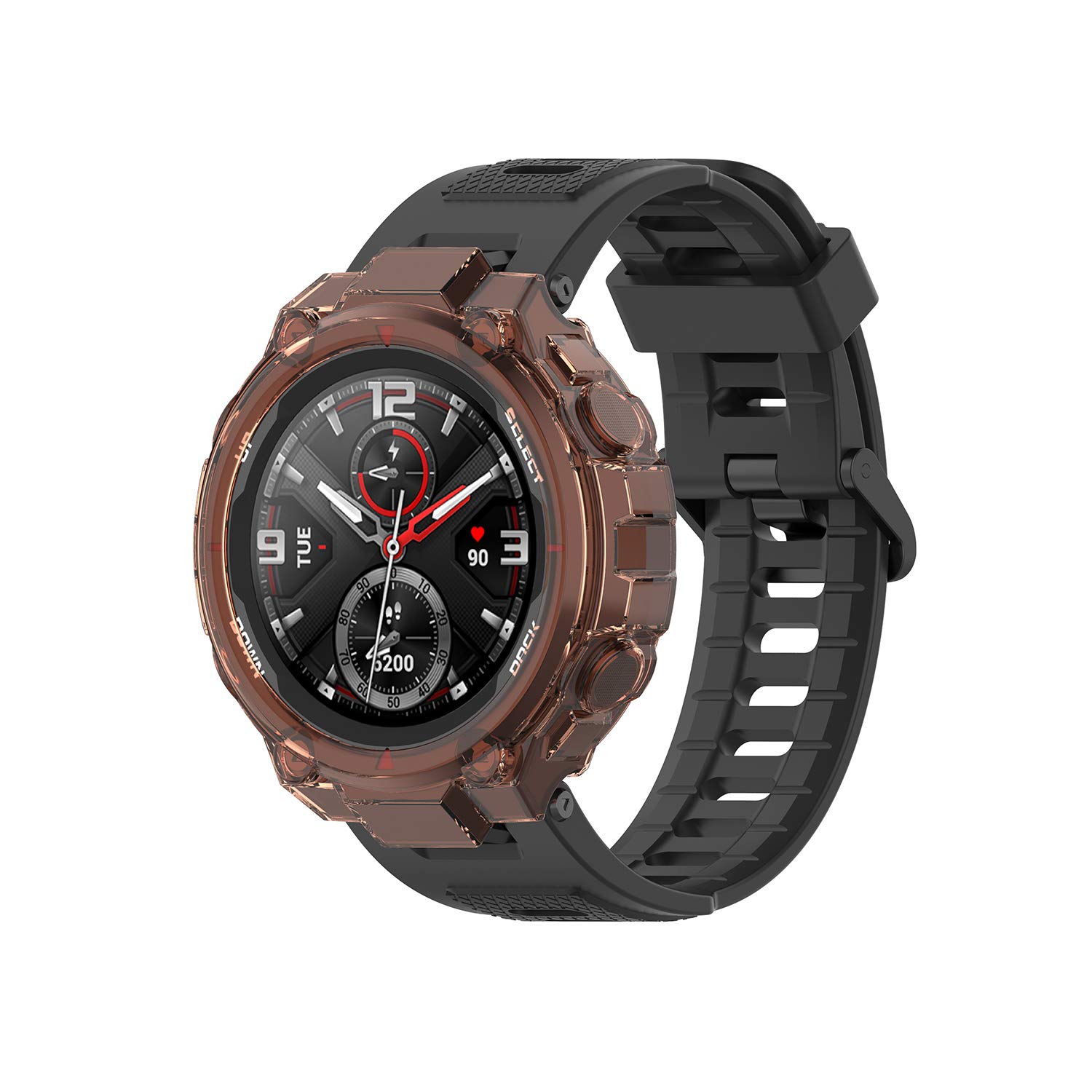 Custodia Per Huami Amazfit T-Rex Pro - In Silicone E TPU, Antiurto | Nero