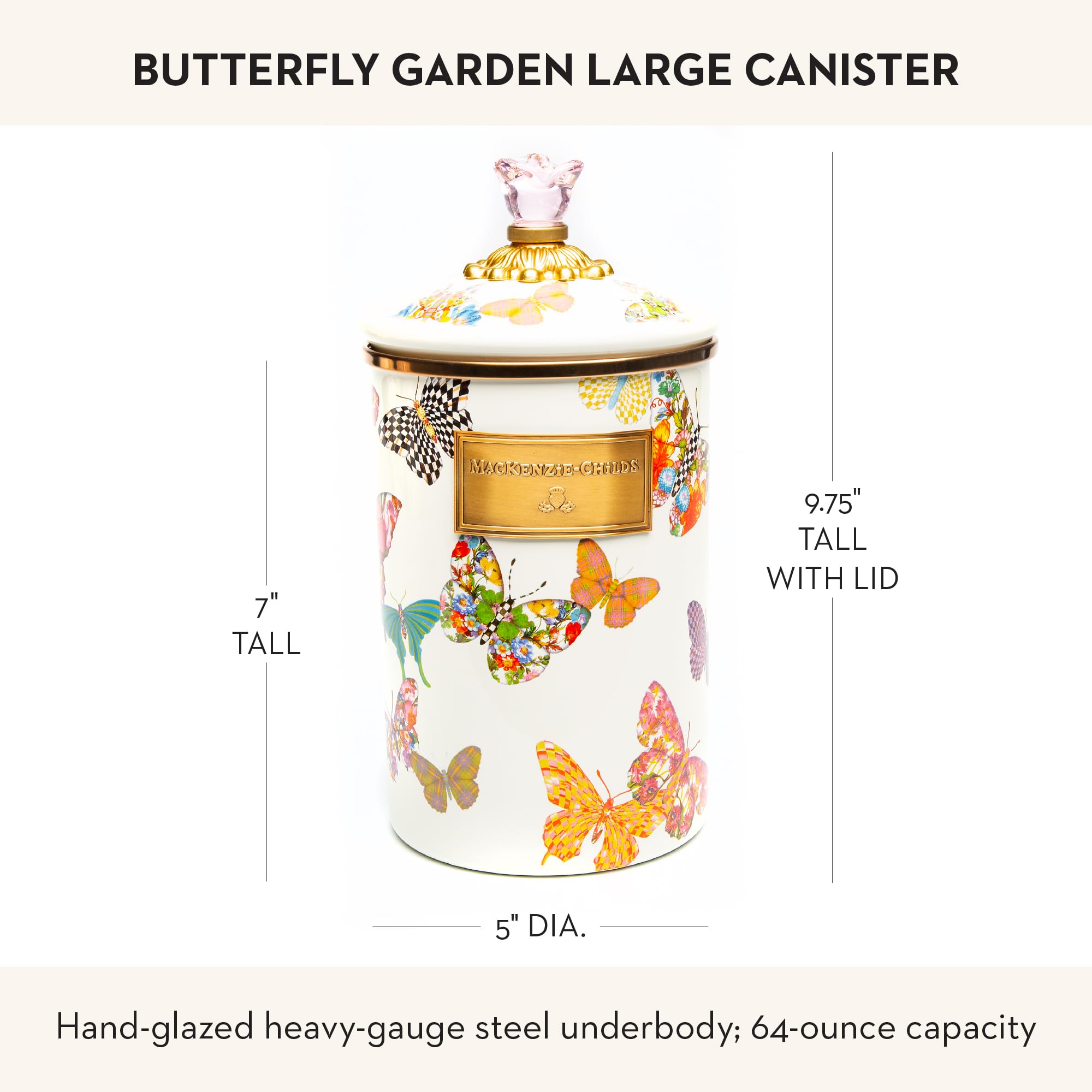 Amazon.com: MACKENZIE-CHILDS Butterfly Garden Enamel Canister