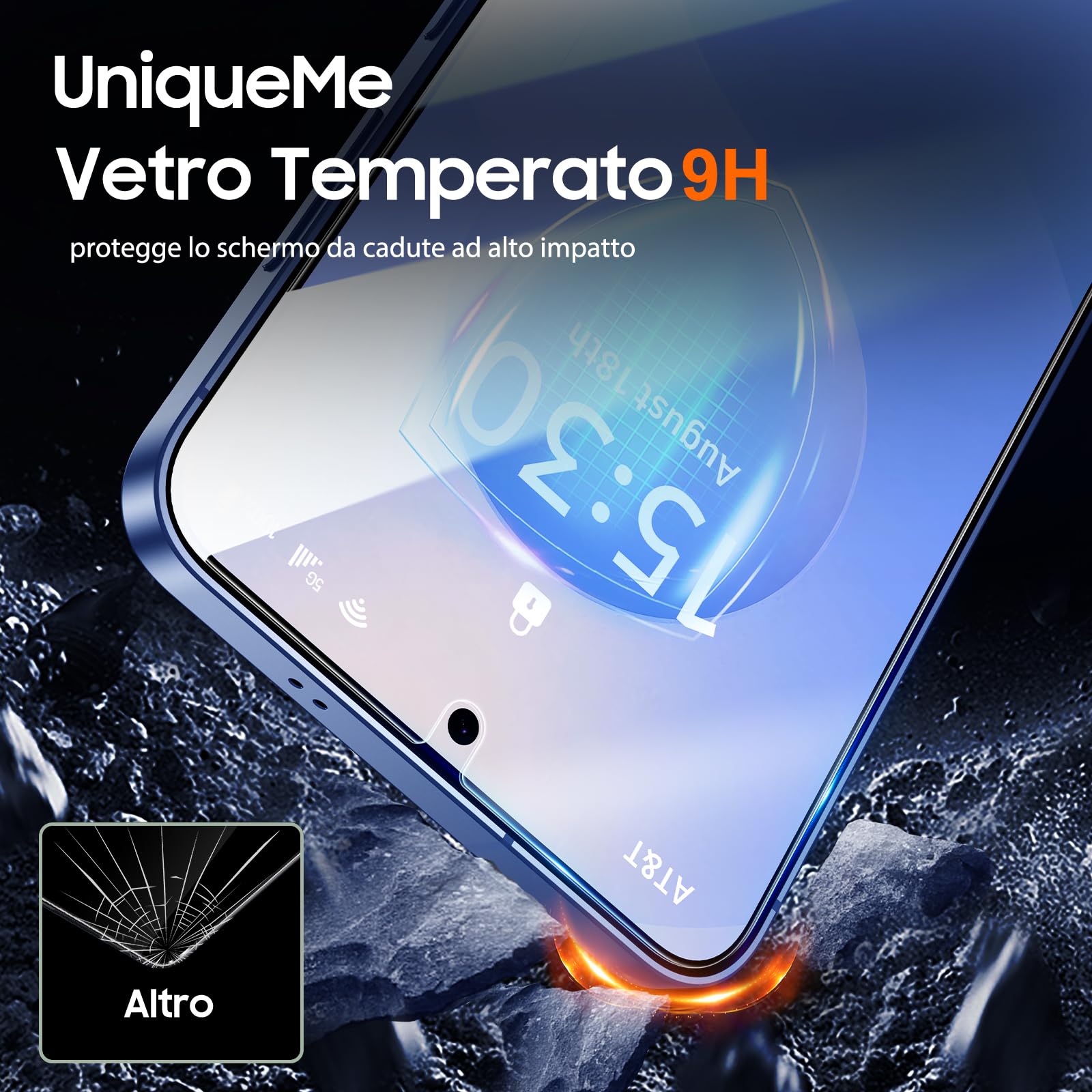 UniqueMe per Samsung Galaxy S25 Plus Pellicola Protettiva - 2 Pezzi Pellicola Vetro Temperato per Samsung S25 Plus e 2 Pezzi Protezione Fotocamera, Resistente ai Graffi, Bubble Proof