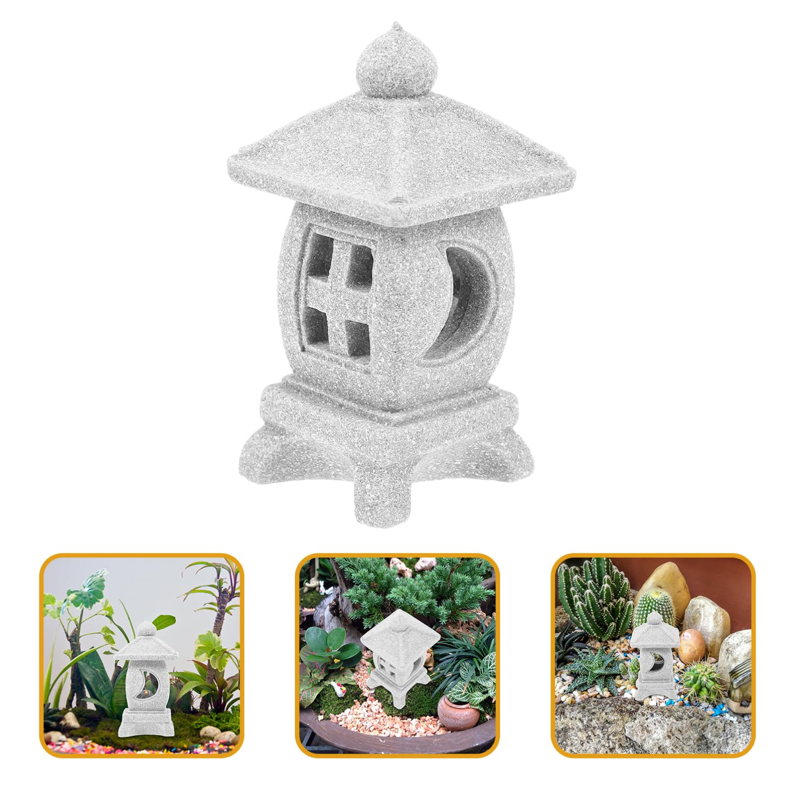 POPETPOP 5 Piezas De Adornos De Lámpara De Piedra Decoración De Pecera Linterna Solar Linternas para Exteriores Plantas De Acuario Mini Templo Piedras De Acuario Pagoda De Piedra De