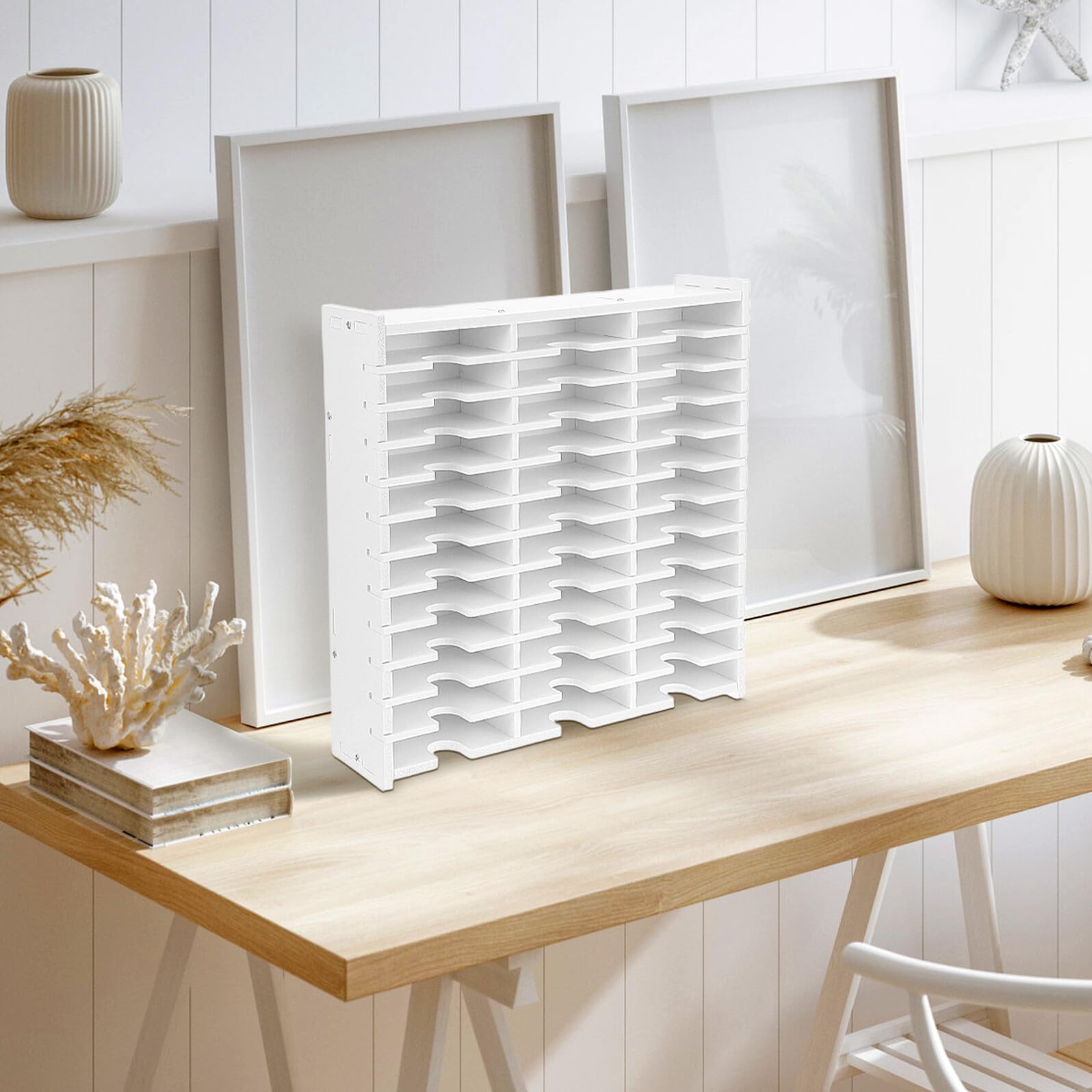 Scatola Porta Oggetti in Pvc Bianco per CD e Dvd Resistenza All'usura e Riduzione Efficiente di Collisioni, Organizer Multi-scomparto come Regalo
