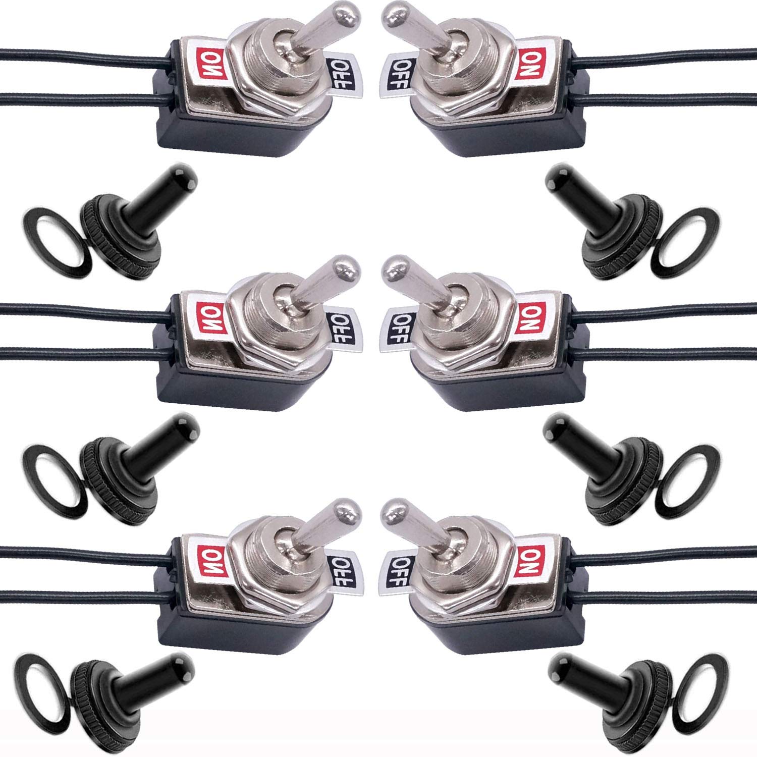 Mini Toggle Switch 2 Pin Senven 6 Pcs Professional Rocker Switch, With ...