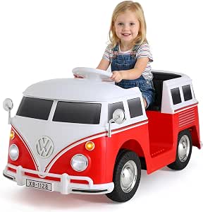 TLSUNNY Licensed Volkswagen Bus 6V Ride-On Car for Kids