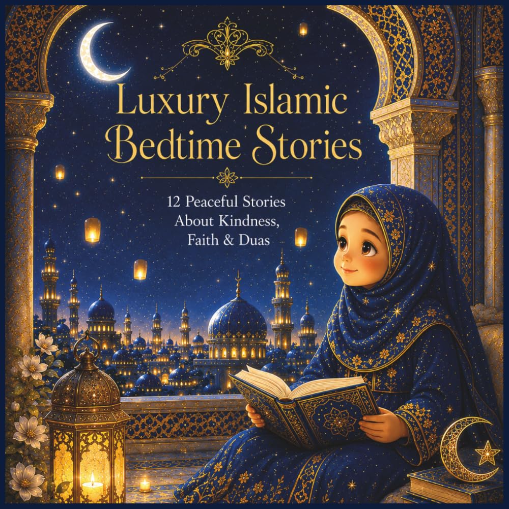Luxury Islamic Bedtime Stories: 12 Peaceful Islamic Bedtime Stories About Kindness, Faith, Duas & Emotional Comfort for Muslim Kids Premium Full-Color Edition
