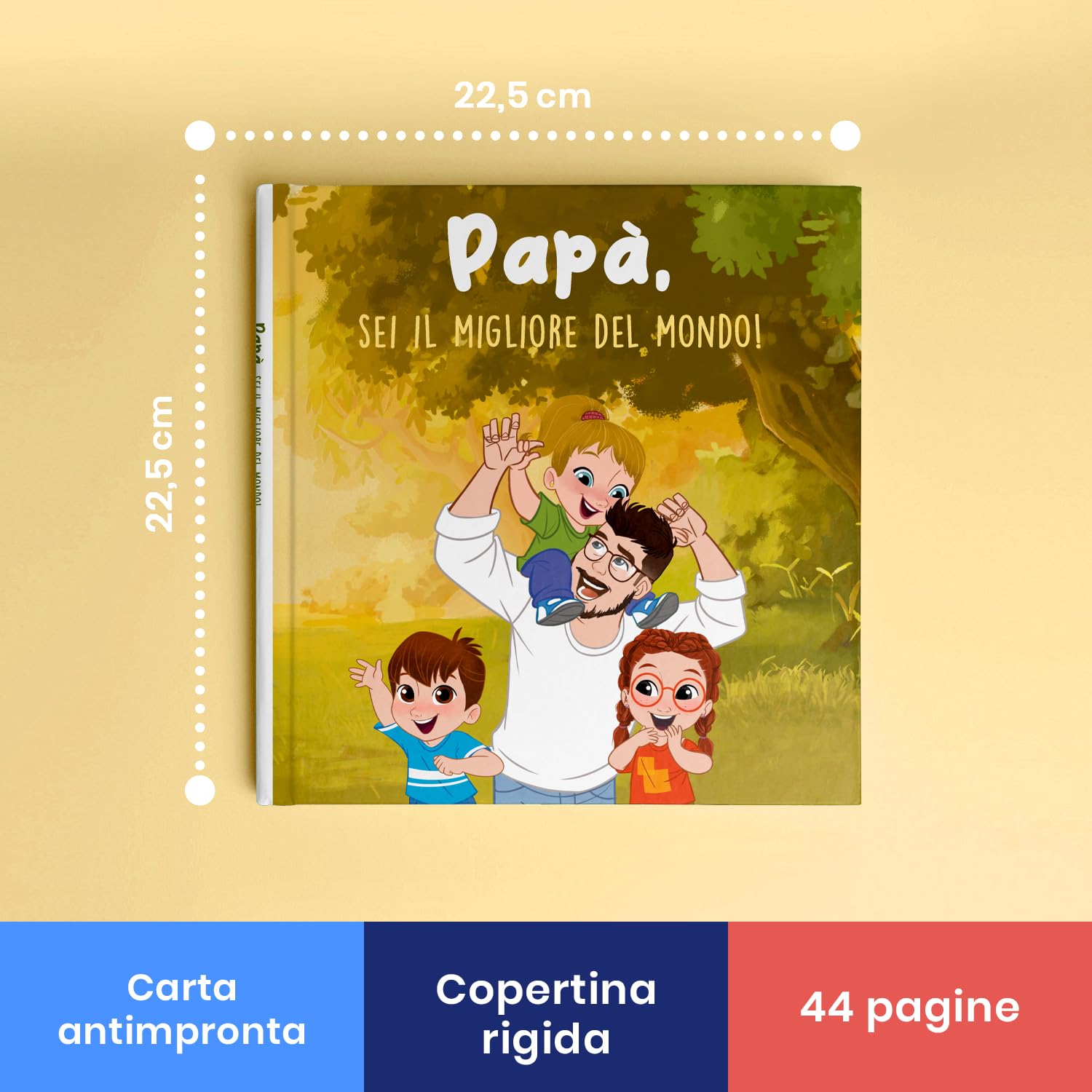 ETIKIDS Libro personalizzato per papà. Libro personalizzato con avatar. Papà, sii il più grande del mondo! Regalo originale per la festa del papà o per il compleanno. Da 4 a 7 anni