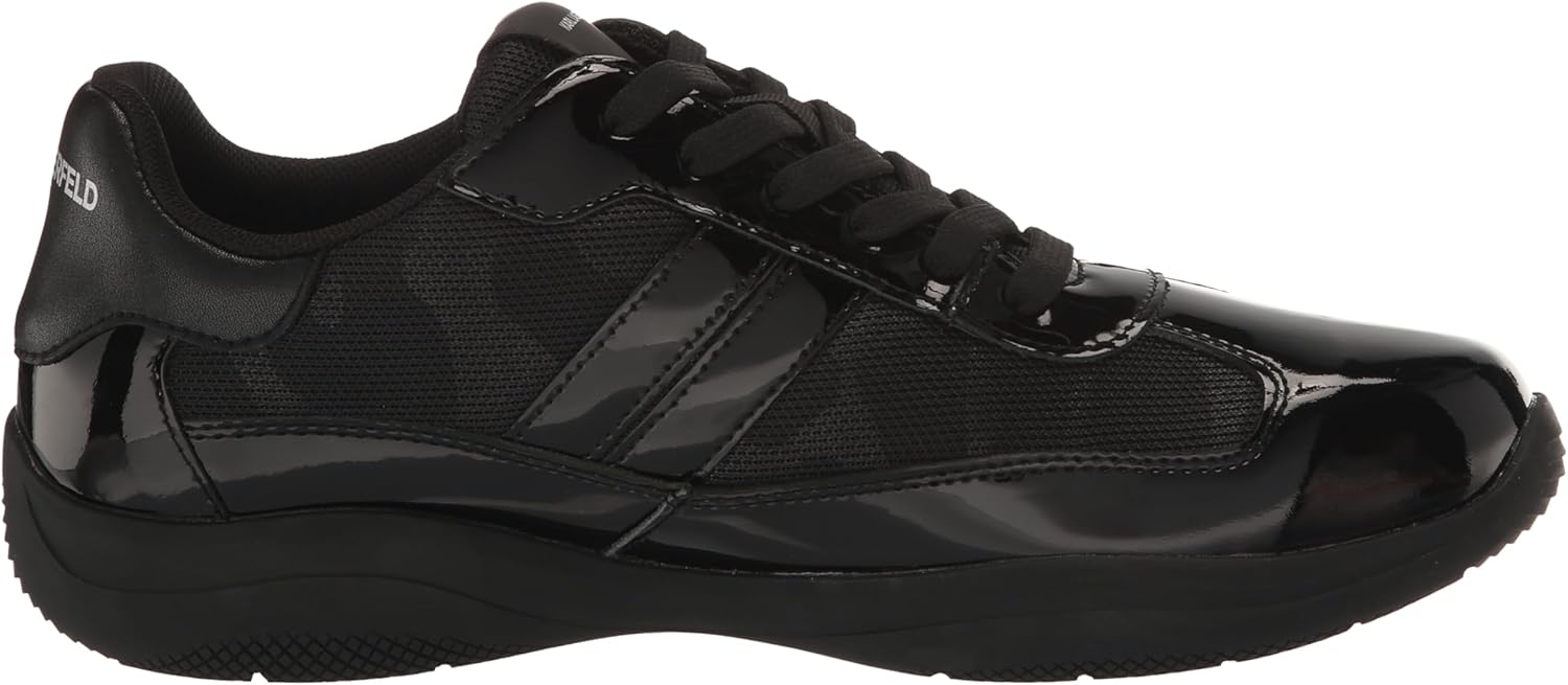 Karl Lagerfeld Paris Men's Patent Leather Camo Black Sole Sneaker 7.5 Black image 6 of 7 B0CK53S4MX