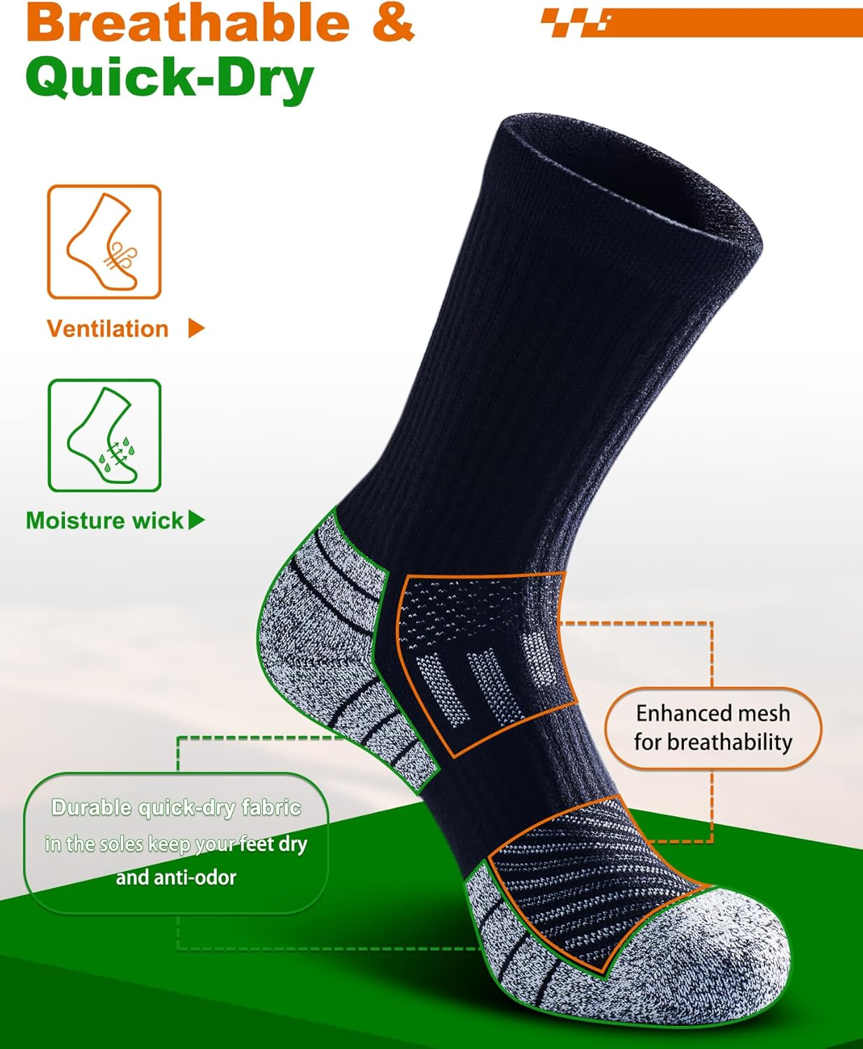 Hiking Socks - Winter Thermal Merino Wool Socks for Men & Women - Thick Crew Socks for Hunting Work - Image 4