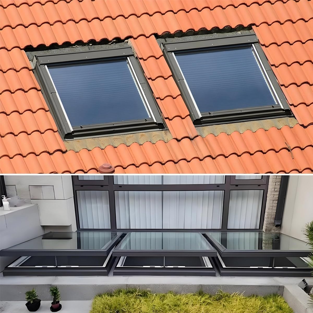 Heavy Duty Skylight House Roof Window, Underground Lighting Well Window with Double Layer Tempered Glass, Venting Deck Viewing Window Cover for Sunroom 20" 24" 28" 34" 35"(35x20)