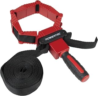 POWERTEC 71122V Quick Release Band Clamps for Woodworking - 13ft Strap Clamps, Non-Marring Jaws for Picture Frames, Cabinets, Drawers