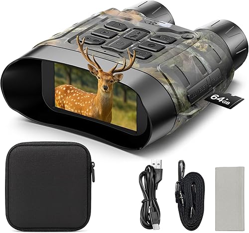 Miniatura 9 de Gafas de visión nocturna 4K, prismáticos de visión nocturna de 48 MP con zoom 10X y batería de 5000 mAh, tarjeta de 32 GB incluida, visión