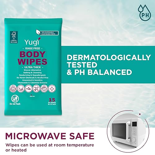 Miniatura 5 de Toallitas corporales, 5 paquetes de 75 toallas de baño extragrandes gruesas sin perfume, alternativa de ducha para adultos, camping, viajes,