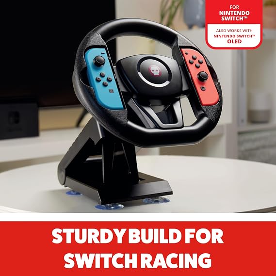 Numskull Switch Joy-Con Steering Wheel Table Attachment, Compatible with Nintendo Switch Racing Wheel Accessory,Black