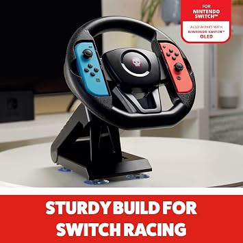 Numskull Switch Joy-Con Steering Wheel Table Attachment, Compatible with Nintendo Switch Racing Wheel Accessory,Black