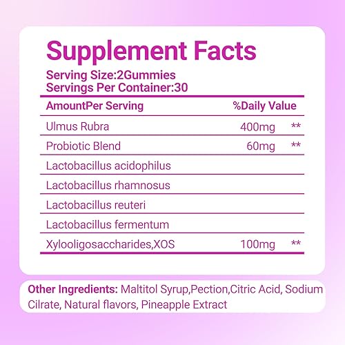 Miniatura 2 de Her Juicy - Gomitas de probióticos femeninos para mujeres con olmo resbaladizo, prebióticos y lactobacillus, para equilibrio del pH y salud