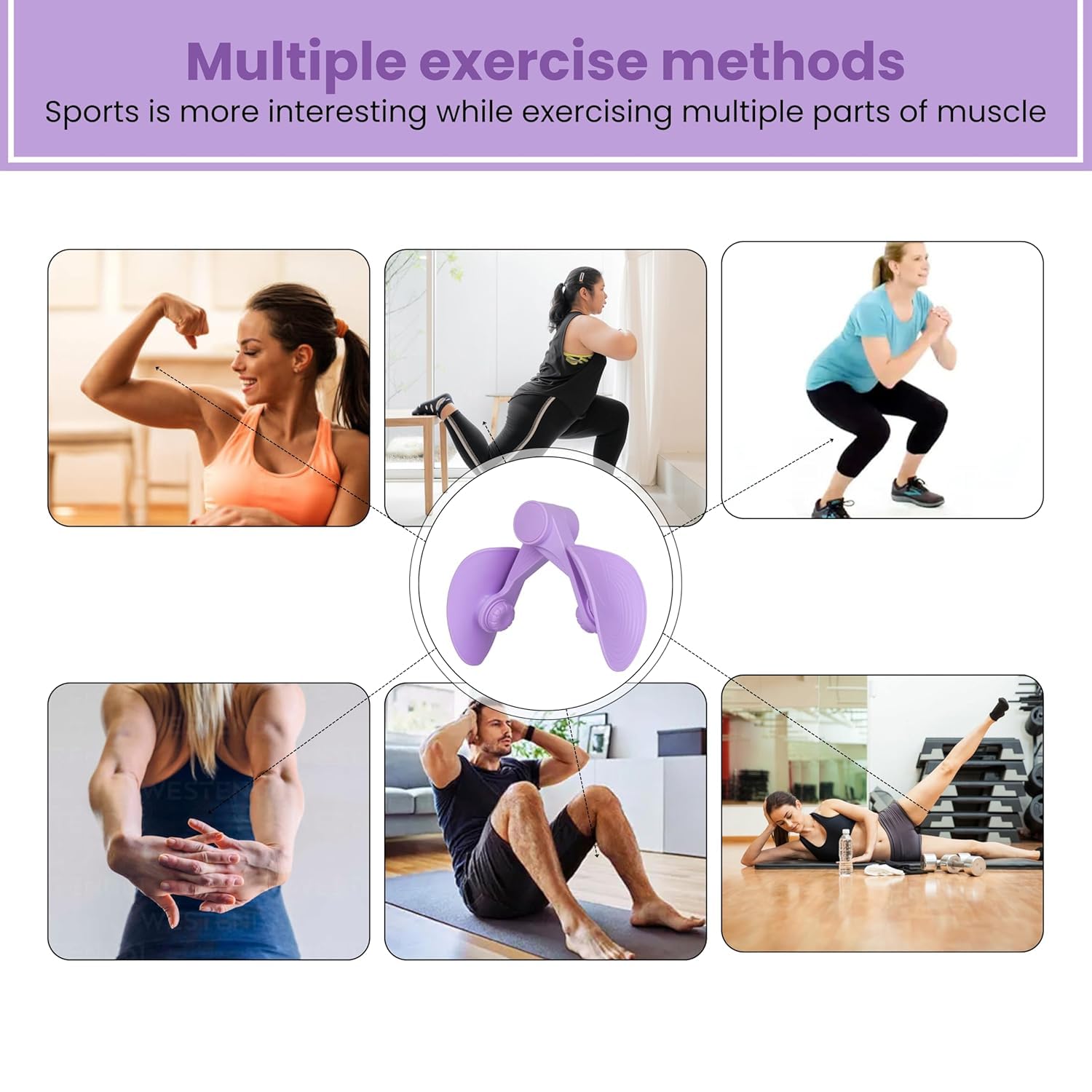 GOPINATH ECOM Pelvic Floor Trainer Thigh Master Exercise Equipment Inner Thigh Exerciser Home Gym Fitness Tool with Non Slip Spring Resistance for Men and Women Body Shaping & Muscle Toning