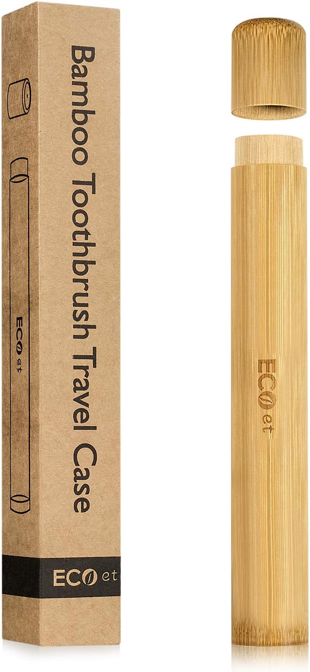 ECOet Natural Bamboo Toothbrush Travel Case Tube | Eco-Friendly & Biodegradable | Safe Storage | Bamboo Toothbrush Cover