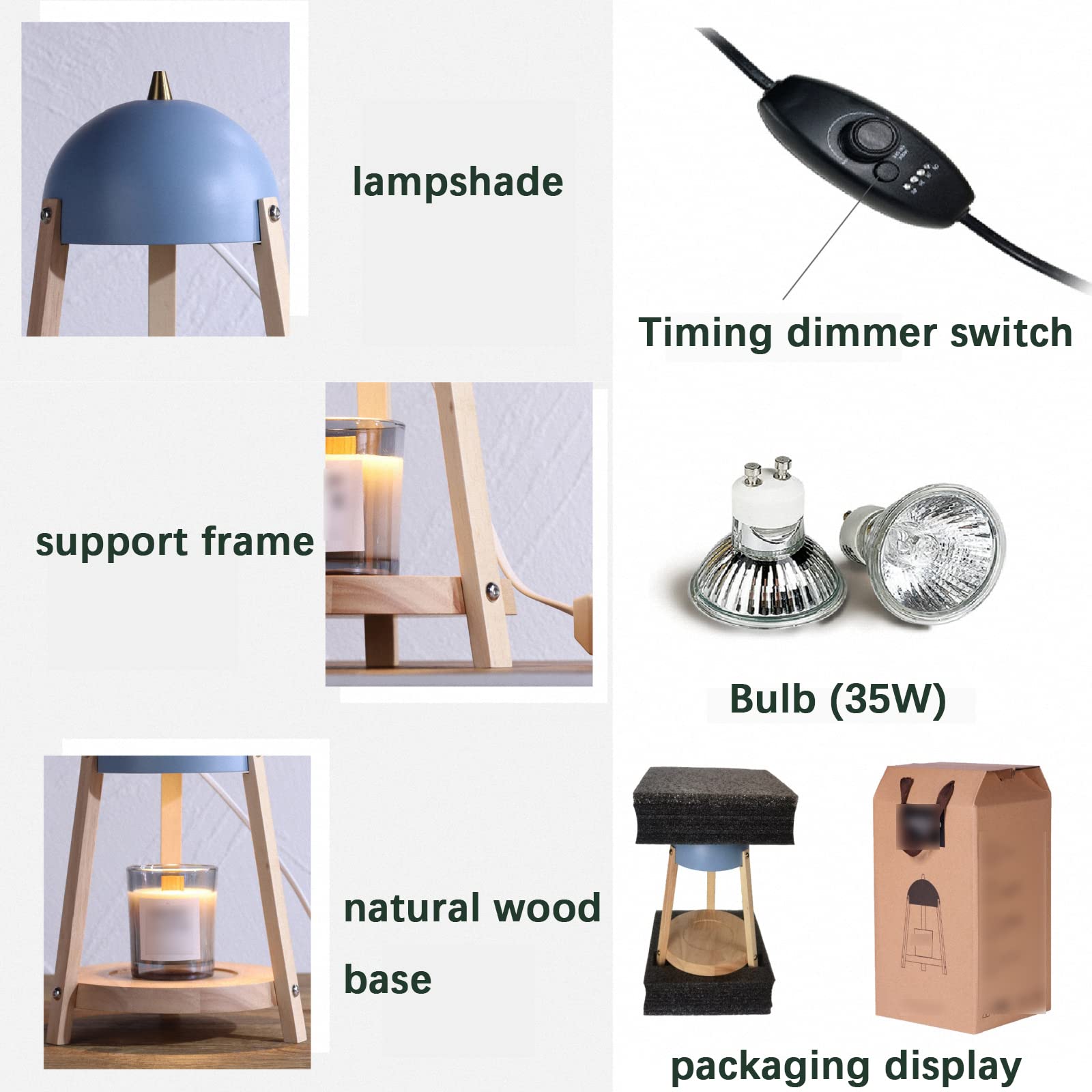 Semplice Lampada elettrica per Fusione Cera per aromaterapia con Lampadina,Lampada a Candela per Fusione Olio Essenziale Creativa,Luce Notturna per Comodino Camera da Letto