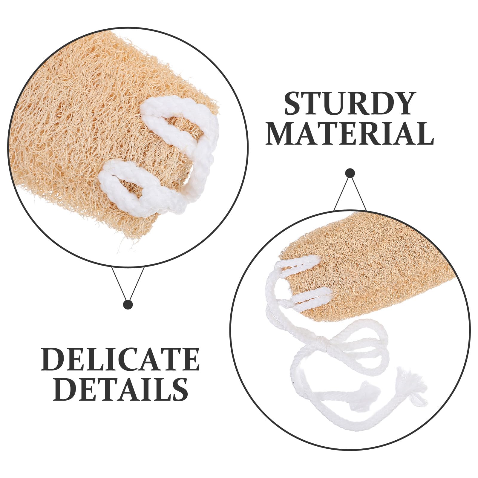 Esponja Vegetal Natural de Lufa Beige para Baño y Exfoliación Corporal, Cepillo para Fregar Cuerpo, Depurador de Piel para Cuello, Espalda y Brazos, Uso Diario y Cuidado Personal