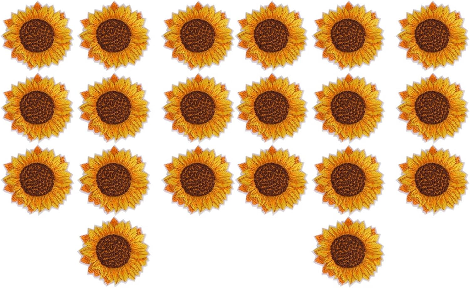 20PCS Sunflower Embroidered Patch, Sunflower Sew On Patches 20PCS Sunflower Pattern Sew On Iron On Embroidered Patch DIY Clothes Backpack Applique
