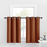 Vista 182 de NICETOWN - Cortinas opacas graduadas para ventanas pequeñas del baño, cortinas de privacidad de 30 pulgadas de largo para mini lavandería y cocina