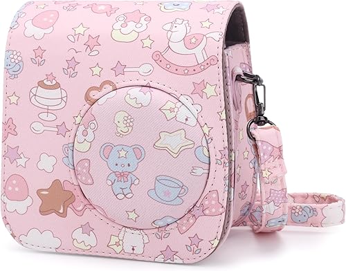 Miniatura 10 de Frankmate Funda protectora para cámara instantánea Fujifilm Instax Mini 7+, cuero vegano premium Instax Mini 7 Plus con correa ajustable extraíble